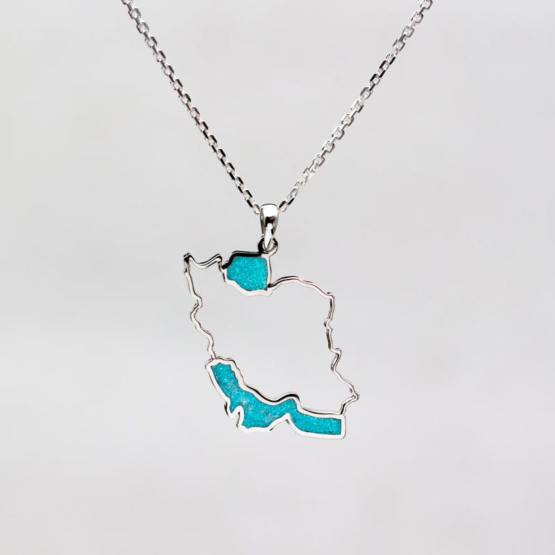 Irans karta med haven av Turkos - Bild 3