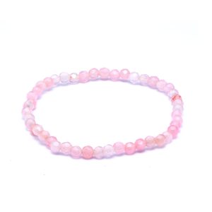 Rosenkvarts armband fasett 4mm